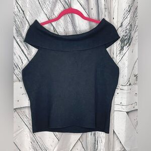 NWT Anthropologie Knit Sleeveless Black Off Shoulder XL